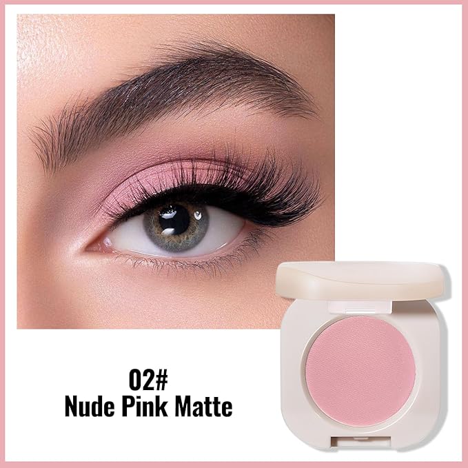 Erinde Nude Pink Matte Single Eye Shadow Palette Makeup for Older Women, Natural Eyeshadow Powder for Blue, Green Brown Eyes, High Pigment Blendable Long-Lasting Eye Shadow Sombras para Ojos, 02