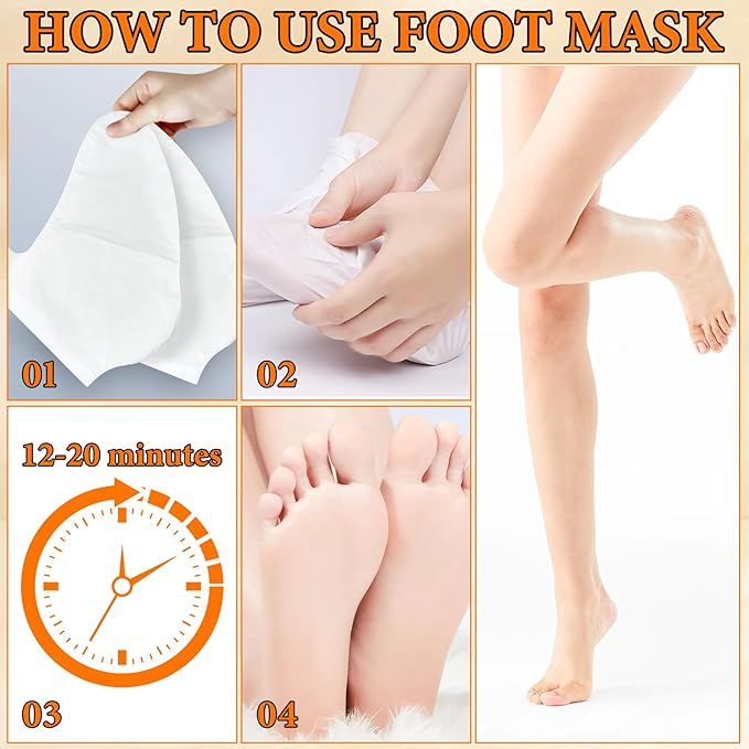 6PCS Foot Peel Mask,Exfoliating Foot Mask for Remove Dead Skin,Hydrating Foot Care Mask,Peel Off Mask for Calluses & Dry Toe Cracked Rough,Quickly Moisturizing & Nourishing Feet