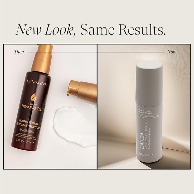 L'ANZA Keratin Healing Oil Rapid Bond Reconstructor For Hair Bond-Repair Treatment, Strengthens, Reduces Breakage, Improves Elasticity, Color Safe, Heat Protection, Sulfate Free (3.4 Fl Oz)
