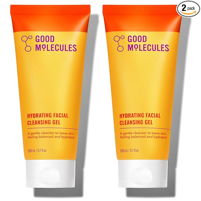 Good Molecules Hydrating Facial Cleansing Gel Pack 2 – 200 ml / 6.7 fl oz Each | Face Wash with Rosewater & Pineapple Extracts for Gentle Cleansing and Hydration