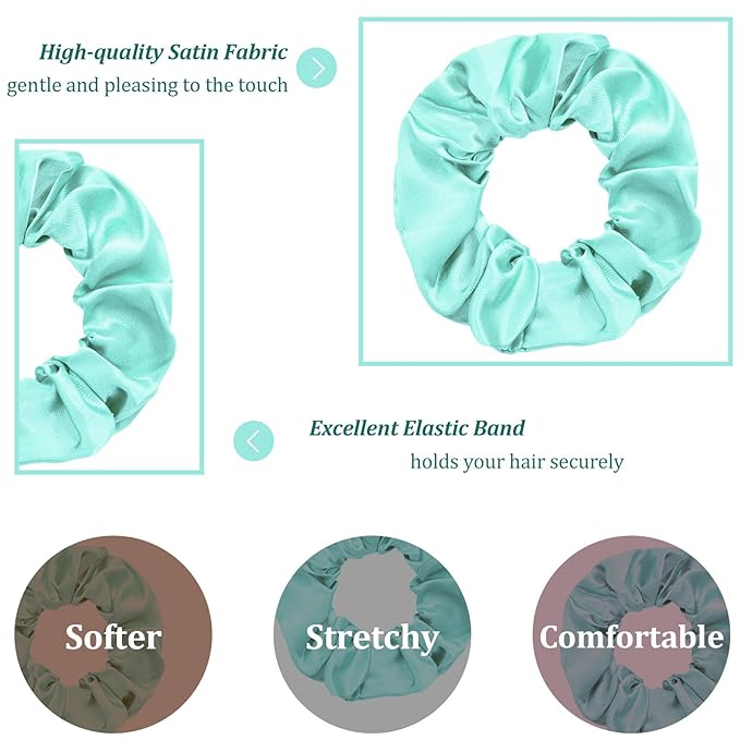 Silk Satin Scrunchies for Women Girls 36 PCS Hair Scrunchies Silk Satin Hair Ties for Thick Hair Bulk Hair Ties Hair Accessories