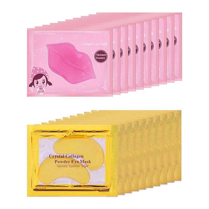 Eakroo 20 Pairs Lip Mask & Eye Mask, Under Eye Patches, Bridesmaid Gifts, Small Gifts for Women, Bulk Gifts for Women, Girl Stuff, Cute Stuff, Bachelorette Party Favors, Spa Party Supplies for Girls