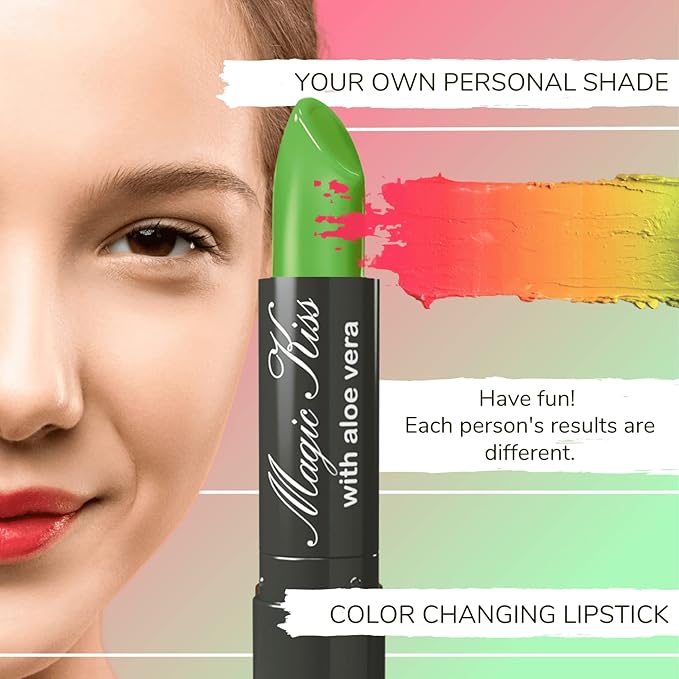 Magic Kiss Color Changing Matte 6 Piece Lipstick Set infused with Aloe Vera Made in USA (Colors of Aloha 2)
