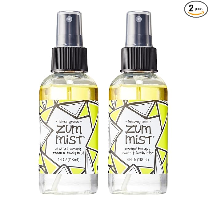 Indigo Wild Zum Mist Room & Body Spray - Aromatherapy Essential Oil Spray - Natural Body Mist & Room Spray - Lemongrass Scent - 4 fl oz (2 Pack)