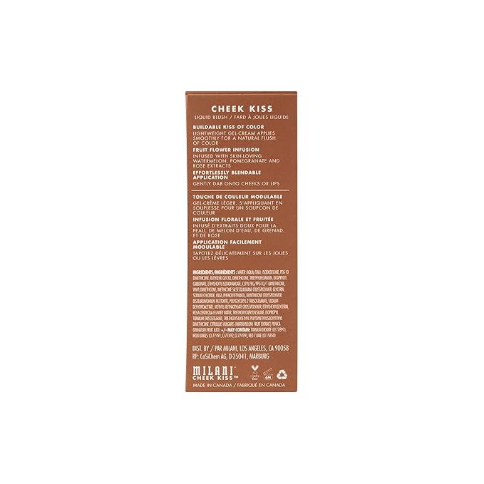 Milani Cheek Kiss Liquid Blush Makeup, Lightweight, Blendable & Buildable for Radiant Flushed Cheeks, Skin-Loving Formula - Nude Flush