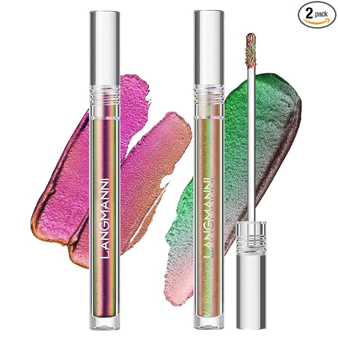 Metallic Liquid Chameleon Eyeshadow, Multi-Dimensional Eye Looks, Long-lasting Holographic Glitter Multichrome Eyeshadows Makeup (#Wonder+#GX006)