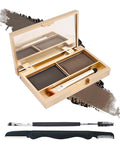 Eyebrow Powder Kit- 2 Colors Soft Tinted Eye Brow Powder Palette,Waterproof Longlasting Dark Grey/Gray Coffee Brow Filler,Professional Brow Makeup for Older Women with Mirror Brow Brush & Razor-Set 05