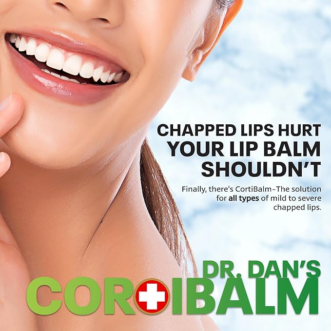 Dr. Dan's Cortibalm Jars-3 Pack- for Dry Cracked Lips - Healing Lip Balm Jar for Severely Chapped Lips - Designed for Men, Women and Children -