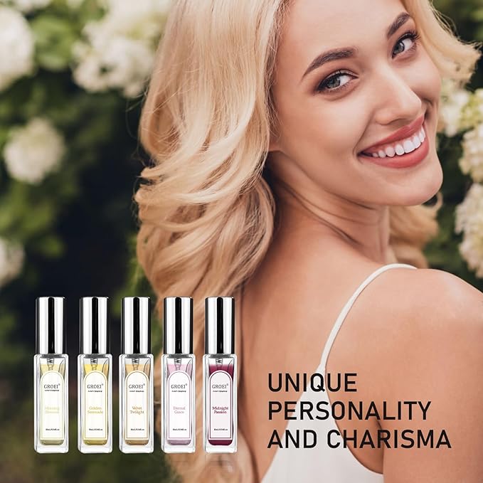 5-Piece Lover's Symphony Eau de Parfum Set – Floral & Fruity Perfume Sample Set for Women, Travel Size Mini Spray, Gift Box for Holiday Birthday Valentine's Day