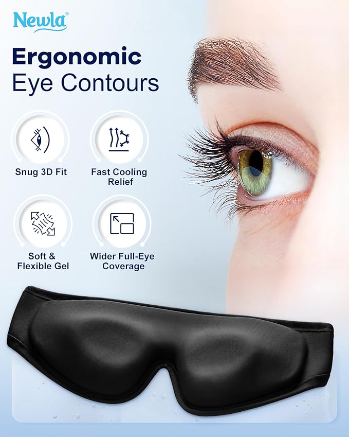 Upgraded Cooling Gel Eye Mask for Puffy Eyes: Larger Full-Eye Cover Design for Ice Cooling Relief, Reusable Cold Compress for Dark Circles, Eye Bags, Fatigue & Migraine(Purple)