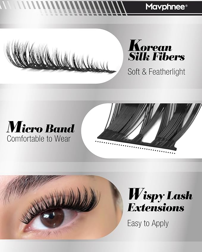 Lash Clusters Wispy Eyelash Clusters Ultra-Dense Individual Lashes Extensions Dramatic Cluster Lashes CD-Curly Cluster Eyelash Extensions Wet Look Natural 132PCS DIY Lash Pack (Flaunt, 8-18MM)
