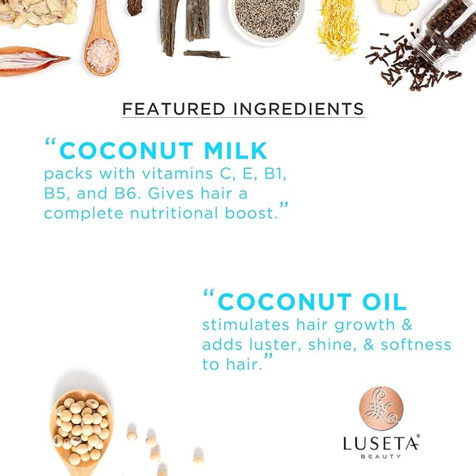 Luseta Coconut Milk Conditioner, Nourishing & Moisturizing Hair, Sulfate & Paraben Free, Keratin & Color Safe, 16.9oz Each