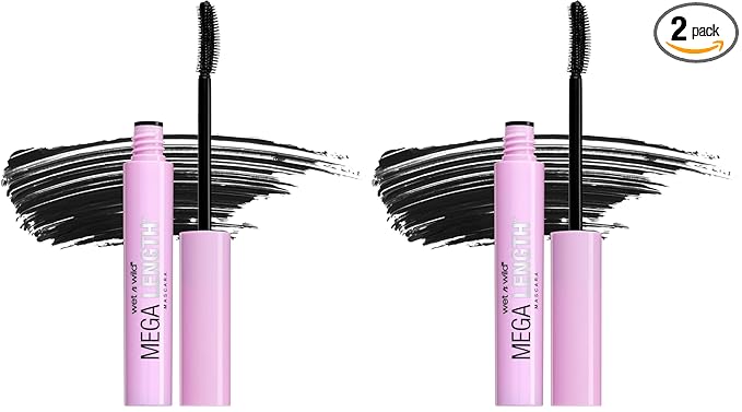 wet n wild Waterproof Mascara Mega Length Waterproof Mascara, Very Black, 0.21 Ounce (Pack of 2)