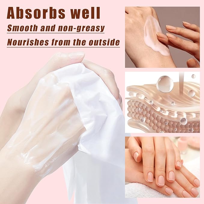 6 Pairs Hand Mask for Dry Cracked Hands,Nourishing Moisturizing Gloves,Hands Moisturizer for Deep Moisturizing,Silky Smooth Moisturizing Gloves,Hand Care Mask Set(D)