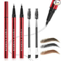 2PCS Microblading Eyebrow Pencils for Women with Eyebrow Brush, Waterproof & Lasts all Day & Highly Pigmented, 2-Fork Tip Precisely and Easily Create Natural Eye-brow Color Faux Brow (Gray Brown)