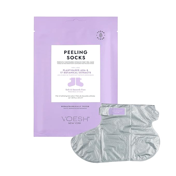 VOESH Exfoliating Peeling Socks - One Pair Peeling Foot Masks, K-Beauty Korean Skincare - Foot Peel Callus Remover - Exfoliating Peeling Socks for Dry Feet - Pedicure