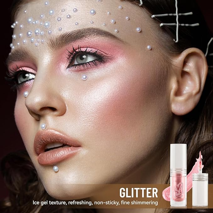 Liquid Eyeshadow, Long-Lasting Matte/Pearlescent eyeshadow, Cut Crease Eyeshadow Gel, High-Pigmented for Bold Eye Makeup, for day-to-night transitions (Blush, Pearl)