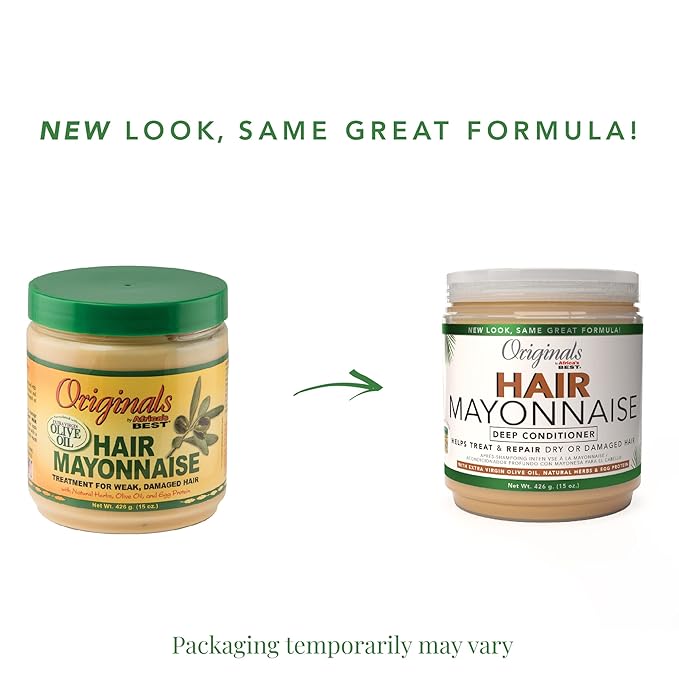 Originals By Africa's Best Hair Mayonnaise Conditioner – 2 Pack (15 oz Jars) – Enriched with Herbal Extracts, Egg Protein & Olive Oil for Deep Conditioning & Repair