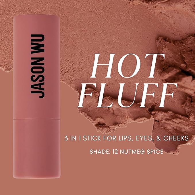 Jason Wu Beauty Hot Fluff Modern Matte Lipstick - 3-in-1 Lipstick, Blush, Shadow, 3.8g 0.134oz (Nutmeg Spice, 3.8g)