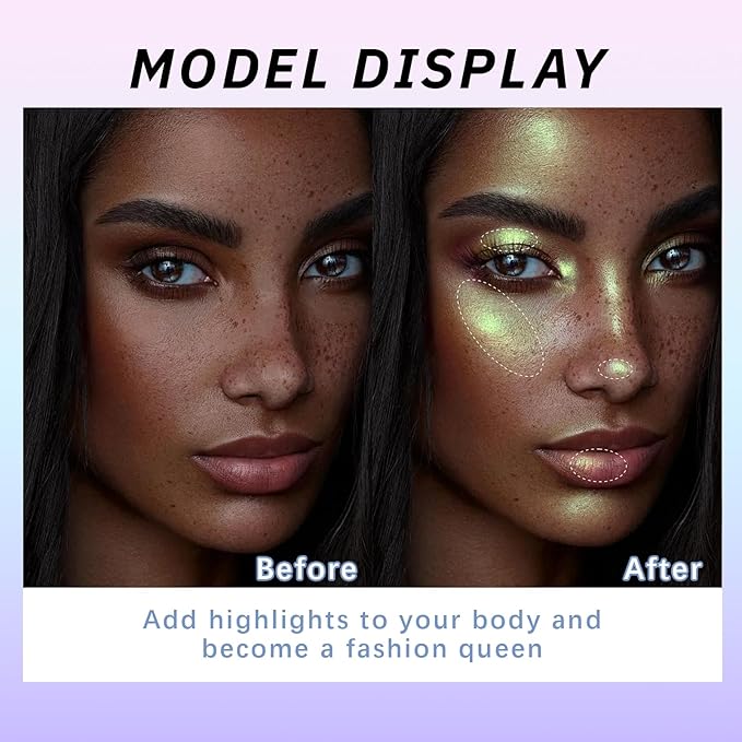 Noerrors Yellow Green Holographic Duochrome Glitter Eyeshadow, Multichrome Rich Color Shimmer Metallic Eyeshadow for Blue Green Eyes, Satin Shiny Iridescent Mermaid Eye Makeup Palette Rave Accessories