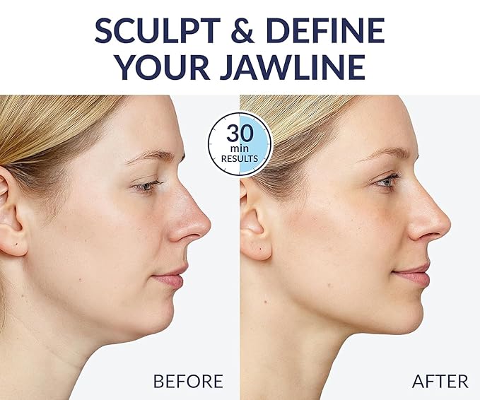 Stylia V Line Lifting Collagen Mask - Lift, Firm & Contour Jawline - Tightening Double Chin Strap with Hyaluronic Acid & Aloe - Neck Tightening and Lifting Mask - Jawline Shaper Face Lift Tape (7PC)