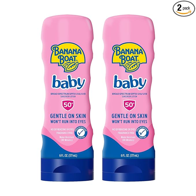 Banana Boat Baby Sunscreen Lotion, SPF 50+, 6oz, Twin Pack