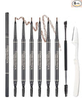 6 Pcs Eye Brow Pencils for WomenLight Brown,Waterproof Eyebrow Pencil Retractable Ultra Fine Professional Brow Pencil,Long Lasting Tinted Gel Micro Eyebrow Pen for Define Fill Tiny Brow Eye Makeup-02