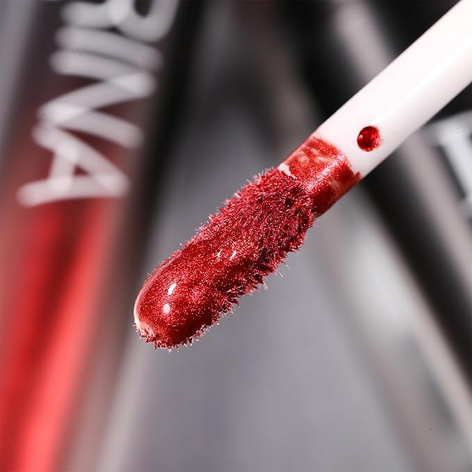 Liquid Red Metallic Eyeshadow - High Pigment Quick-Drying Sparkly Red Gothic Eyeshadow for Sensitive Eyes, Long Last Burgundy Eye Shadow for Christmas, Party, Easy to Remove, Crease-proof & Vegan #07
