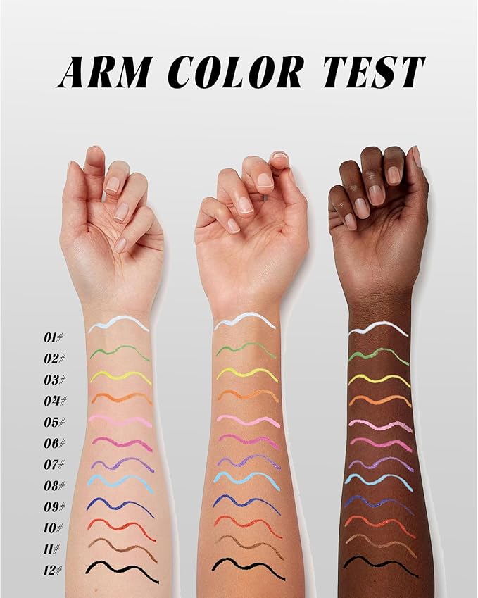 Colored Liquid Eyeliner Pen, Navy Blue Waterproof Waterline Matte Eye Liner Pencil, High Pigmented Long Lasting Quick Drying Colorful Eyeliner Pencils for Women, Valentine’s Day Eye Makeup Gift-09