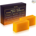 VALITIC Kojic Acid Dark Spot Remover Soap Bars with Vitamin C, Retinol, Collagen, Turmeric - Original Japanese Complex Infused Hyaluronic Acid, E, Shea Butter, Castile Olive Oil (4 Pack)