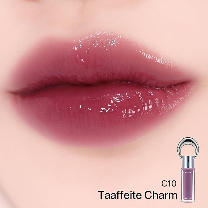ENTROPY Makeup Glossy Lip Tint – Juicy Glow Line/Non-Sticky Hydrating Lip Gloss Tint, High Shine Finish, Buildable Sheer Color, Lip & Cheek Makeup - Taaffeite Charm (Deep Purple) | glossy lip tint, Non-sticky lip tint, Juicy glow lip gloss