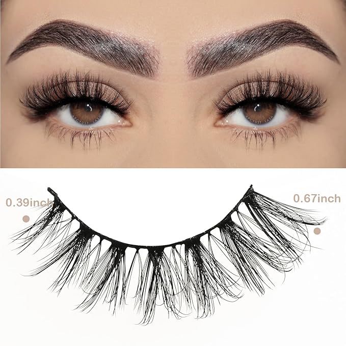 APCYUST Wispy Lashes Bulk 30 Pairs Natural Strip Eyelashes Wholesale Cat Eye Lash Sets Short Thick Fluffy False Mink Eyelash Strips Full Small Fake Pestañas Postizas with Portable Pack