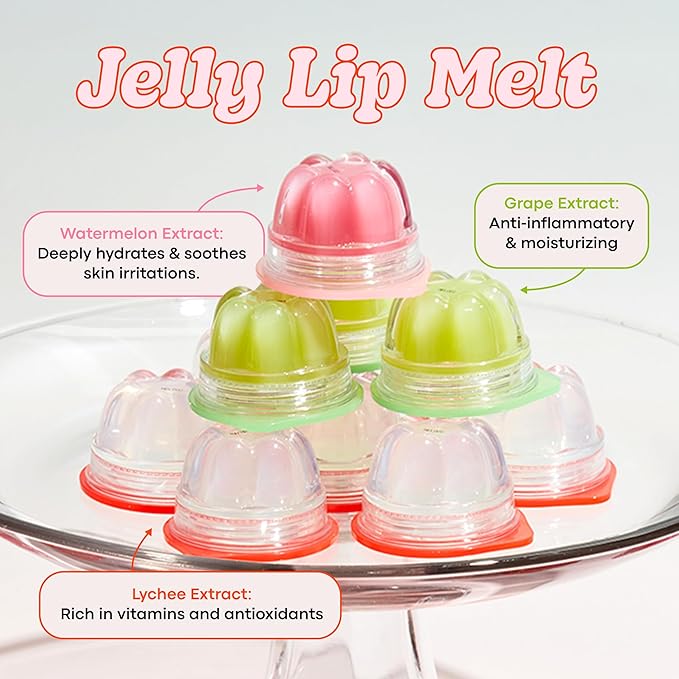 TONYMOLY Jelly Lip Melt, Moisturizing, Hydrating & Nourishing Lip Balm Treatment, Lychee, 0.31 oz.