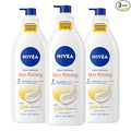 NIVEA Sheer Hydration Skin Firming Body Lotion with Q10 and Vitamin C, 72-Hour Body Moisturizer for Normal to Dry Skin, 16.9 Fl Oz Pump Bottle, Pack of 3