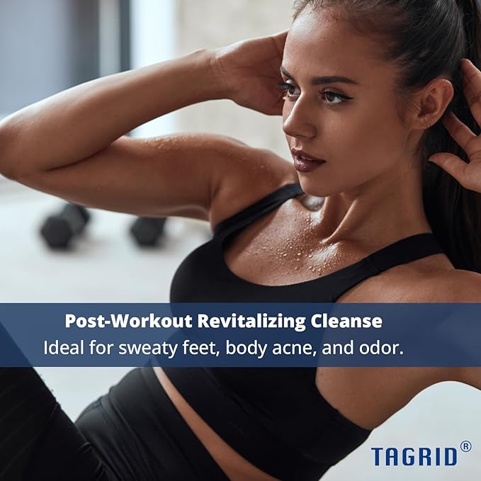 TAGRID Tea Tree Oatmeal Antifungal Soap for Sweaty Skin: Post-Workout Body Cleanser for Active Lifestyles & Gym – Gentle Daily Skin Care