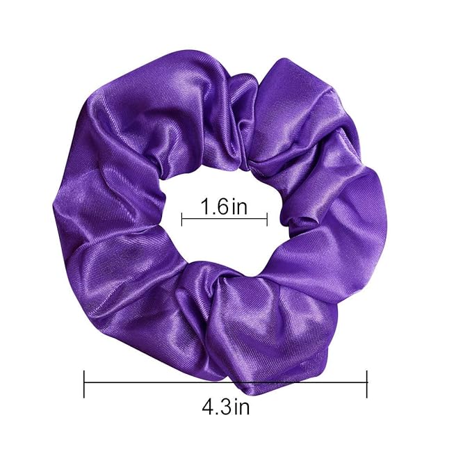Cubaco 12 Pieces Satin Hair Scrunchies Elastic Hair Bobbles Scrunchy Hair Ties Ponytail Holder Hair Ties, Purple Lovers