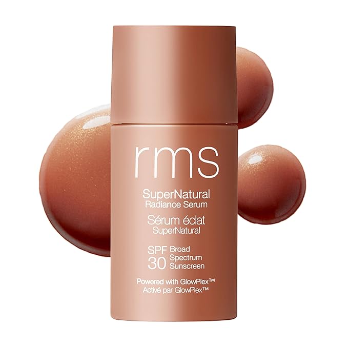 RMS Beauty Supernatural Radiance Serum SPF 30 - Lightweight Hydrating Facial Sunscreen with Antioxidants Natural Glow Enhancer Broad Spectrum UVA/UVB 1 oz