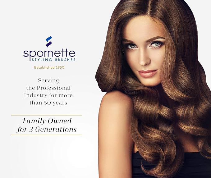Spornette Boar Bristle Hair Brush for Women - Big Wonder Teasing Brush with Boar & Tourmaline Nylon Bristles - Tapered Handle for Back Brushing, Combing and Creating Volume & Slick Backs (Black)