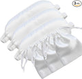 [3 Pack] QSYW Sleep Masks, Satin Eye Mask for Sleeping - Silky Eye Masks Bulk with Storage Bag & Elastic Strap, White