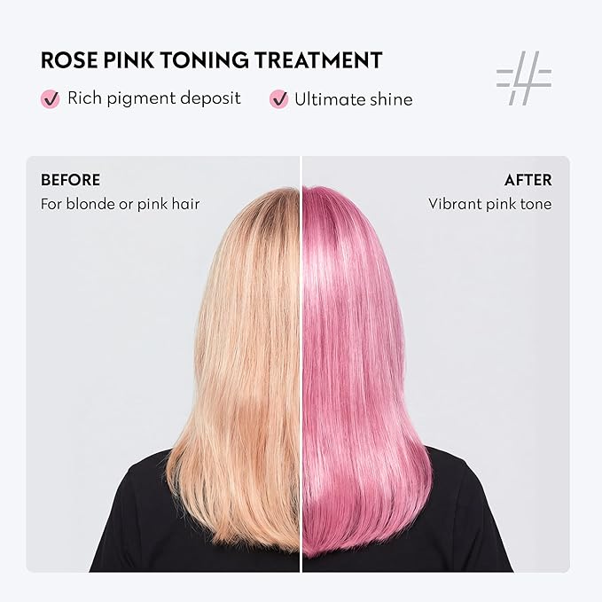 FOUR REASONS Color Mask, Rose Pink (27 Colors) – Hair Gloss & Color Depositing Conditioner – Semi Permanent Hair Toner for Color-Treated Hair Color For Women – Vegan & Cruelty-Free – 6.76 fl oz
