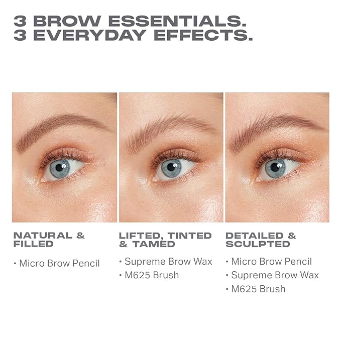 Morphe High Archiever Everyday Essentials Brow Kit - Precision Micro Eyebrow Pencil, Tinted Sculpting Brow Wax & 3-in-1 Brush for Shaping, Filling & Defining - Biscotti (3 Count)