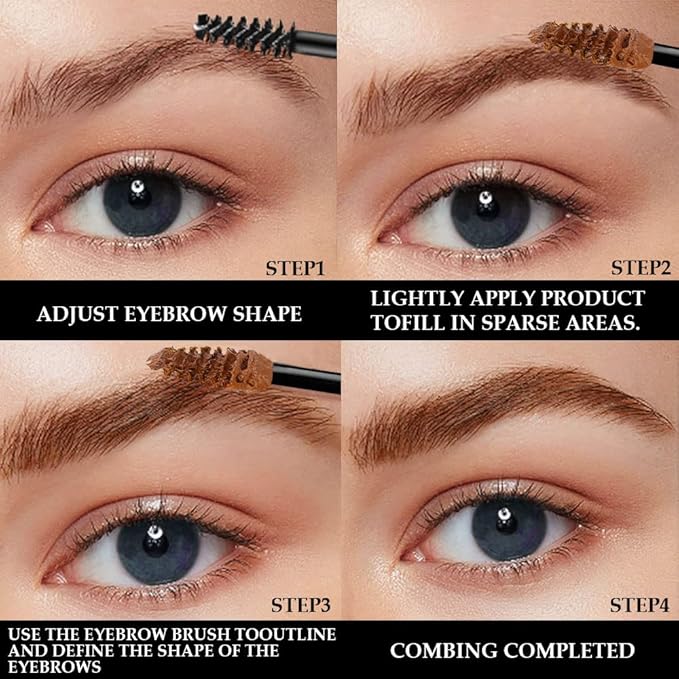 Tinted Thickening Brow Mascara,Tinted Eyebrow Gel,Waterproof, Transfer-proof, Brush to Fill in Eyebrows and Cover Gray Hairs - Cruelty Free (2pcs 04 Rich Auburn)