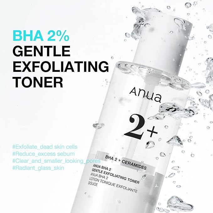 Anua BHA 2 Gentle Exfoliating Toner with Salicylic Acid, Daily Exfoliating Toner for Pore Care and Smoother-Looking Skin, 6 Ceramides, Lightweight, Korean Skincare, 5.07 fl.oz