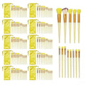 10 Sets Makeup Brushes with 13 Travel-Size Brushes & Pouch, Professional Mini Face Brush Set for Daily Makeup, Parties, Travel(10pc,yellow)