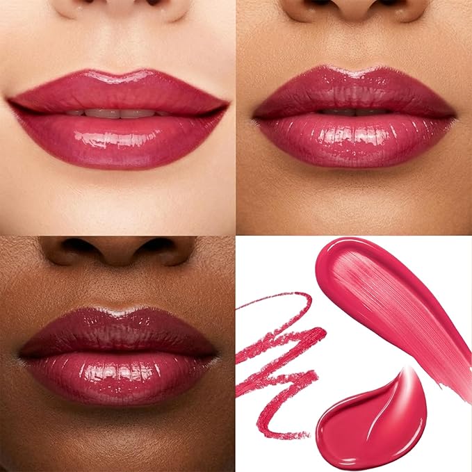 Erinde 3PCS Lip Combo Set, Nude Lip Kits with Lip Liner, Hydrating Balm Lipstick and Plumping Glossy Gloss, Long-Lasting, Lightweight, Non-Sticky, Juicy Lip Contour Trio Set for Women, 03 Berry Plum