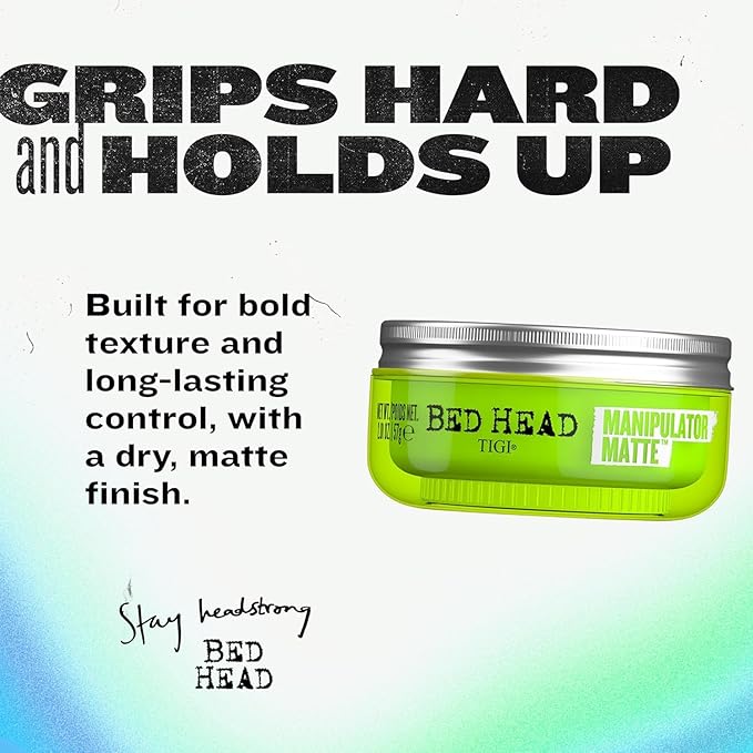 TIGI Bed Head Manipulator Matte Hair Wax, Strong Hold Sculpting and Styling Paste for Short to Medium Hair, 2.01 oz | Matte