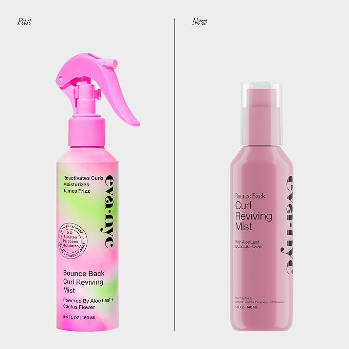 Eva NYC Lightweight Curl Reviving Mist - Anti-Frizz, Hydrate + Define Curls - Non-Sticky Dewy Spray to Revive Fallen Strands with Aloe Leaf + Cactus Flower - Sulfate Free - Melon Scent - 5 fl oz