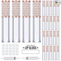 AMORIX 24 Pack Lip Gloss Tubes with Wand 5ml Empty Rhinestone Lip Gloss Containers Cute Lipgloss Bottles Lip Gloss Supplies Kit + 2pcs Syringes + Labels for DIY Lip Gloss Base