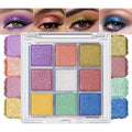 AMY'S DIARY 9-Color Shimmer Eyeshadow Palette with Purple, Pink, Gold, White & More - Perfect for Day & Night Makeup,waterproof&long lasting(02#)