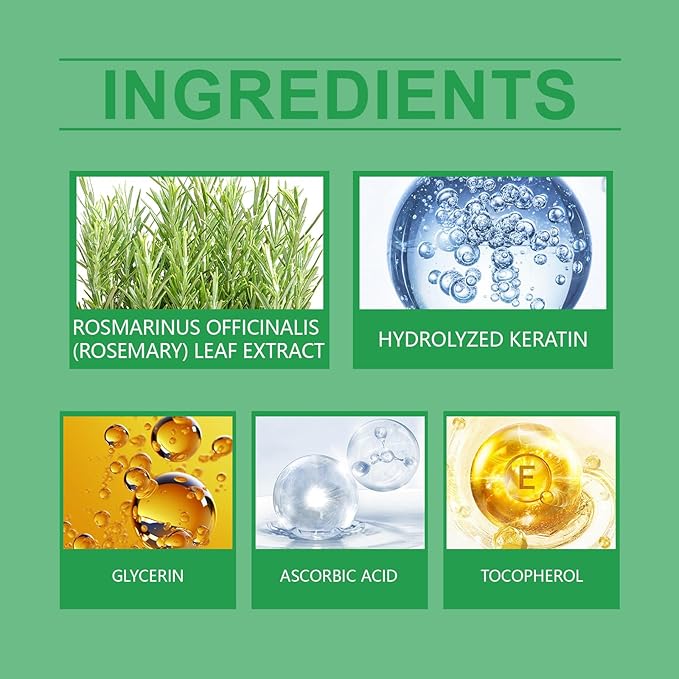 Rosemary Hydrolyzed Keratin Shampoo, Hair Thick and Voluminous, Nourishes and Regenerates Hair, Soft and Fluffy, 268ML/9.06FL OZ (2 Pack)